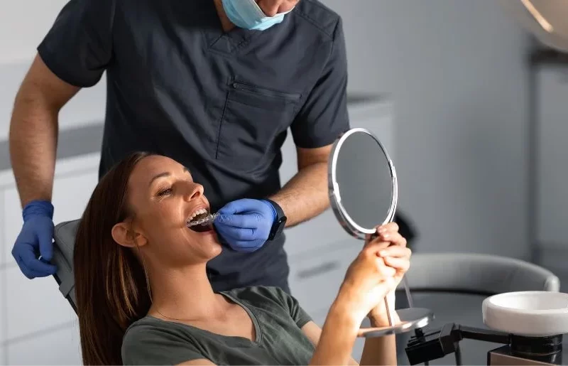 Patient on orthodontist